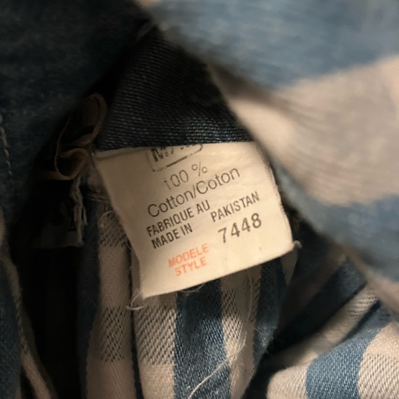 VIntage Denim and Gingham Pinafore Dress - Overall Dress - Picture 6 of 7